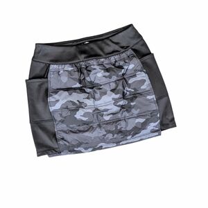 Avia Camo Puffer Quilted Running Skirt with Pockets - XS
